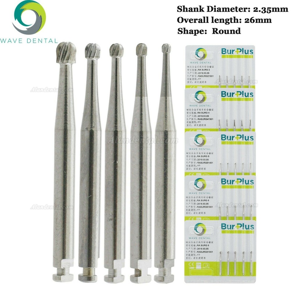 10Pcs RA Surgical Length 2 4 5 6 8 Burs Dental Latch-type Shank Carbide Surgical Bur